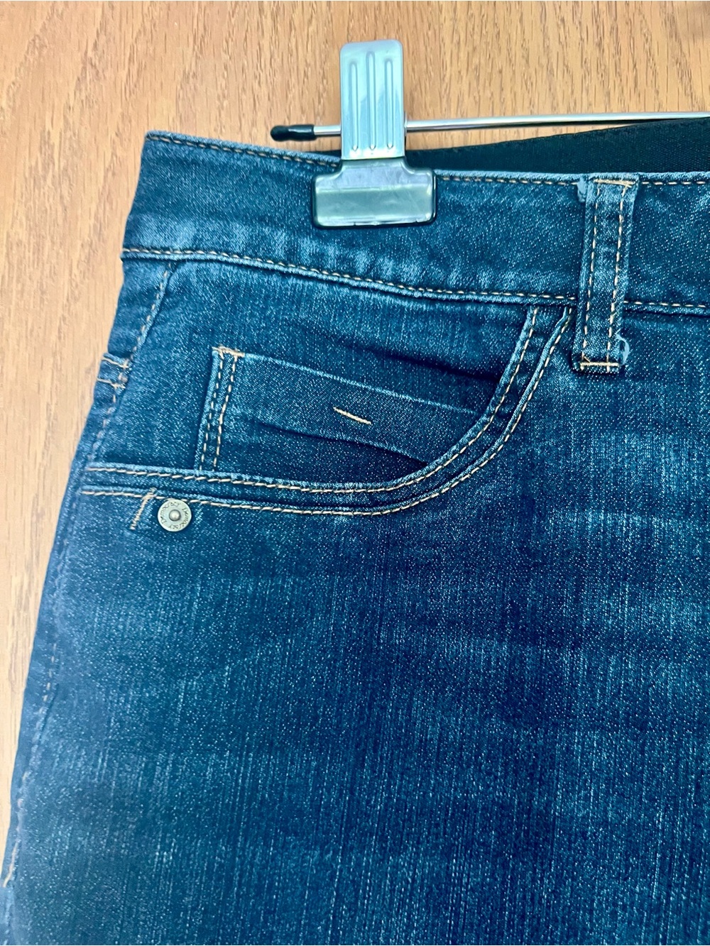 Democracy Dark Blue Rolled Hem Denim Bermuda Shorts size 14 - Picture 3 of 7